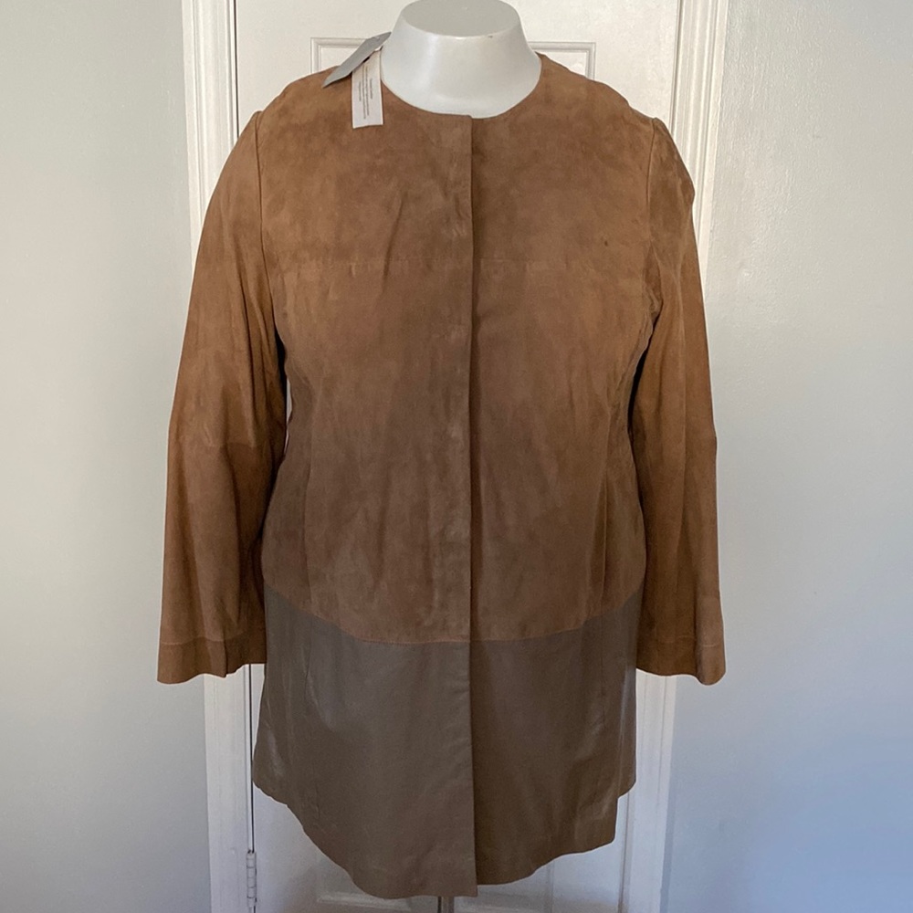 Chicos genuine leather car coat